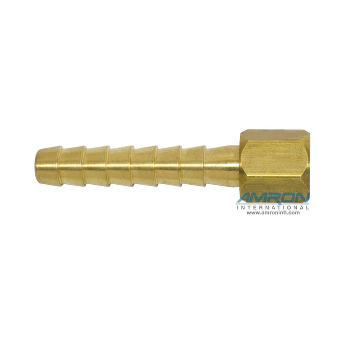 Long Barb Hose Fitting, 3/8" Long-#6 JIC