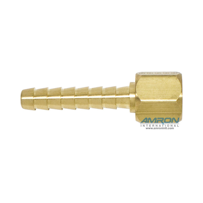 Long Barb Hose Fitting, 3/8" Long-#8 JIC