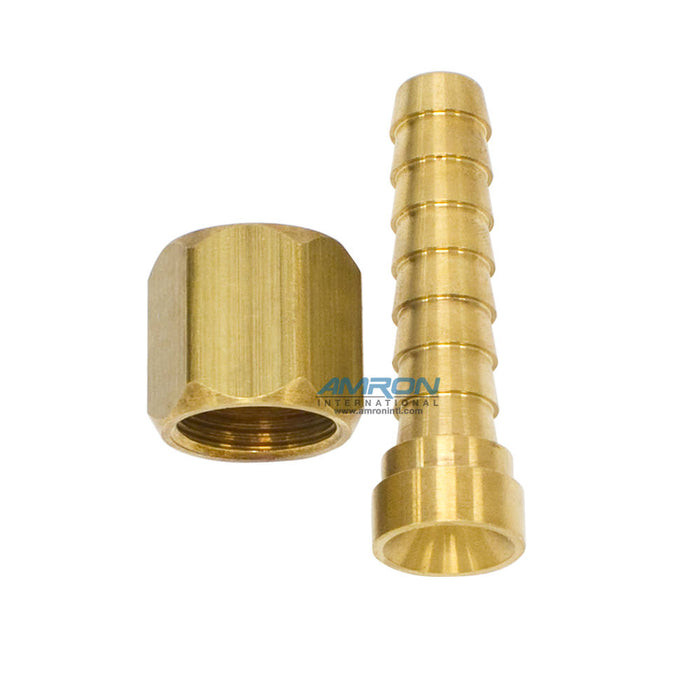 Long Barb Hose Fitting, 1/2" Long-#10 JIC