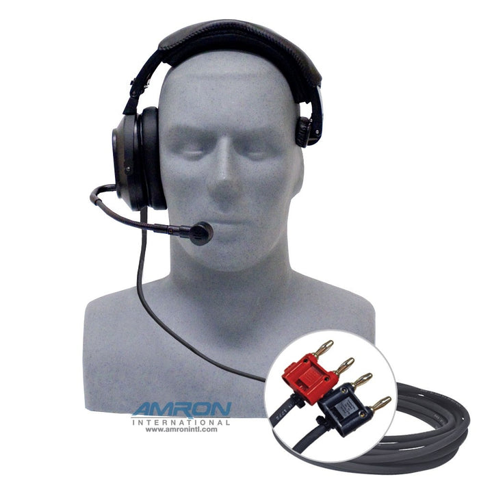 Amron Deluxe Headset Single Muff with Dual Banana Plugs (AMR 2401SM-28)